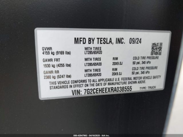 2024 TESLA CYBERTRUCK 7G2CEHEEXRA038555 Photo 8