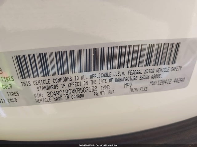 2C4RC1BGXKR567162 Chrysler Pacifica Touring L