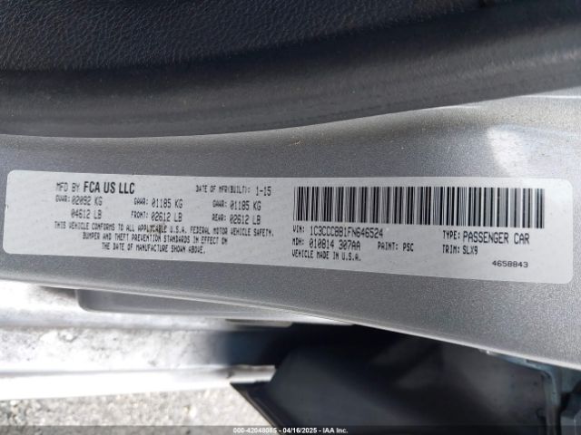 1C3CCCBB1FN646524 Chrysler 200 S