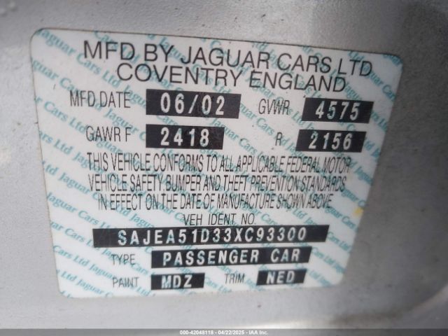 2003 JAGUAR X-TYPE SAJEA51D33XC93300 Photo 8