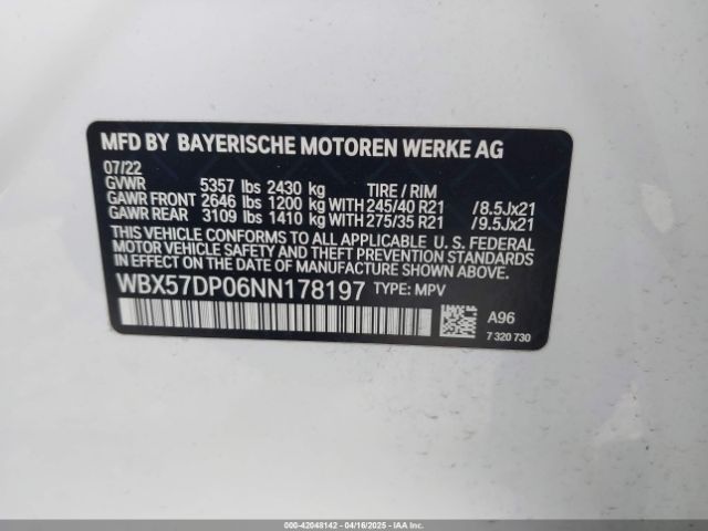 WBX57DP06NN178197 BMW X3 Xdrive30i
