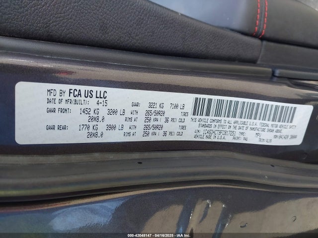 Dodge Durango 2015 1C4SDHCT9FC817251 Image 9