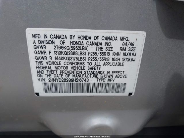 2009 ACURA MDX 2HNYD28209H516743 Photo 8