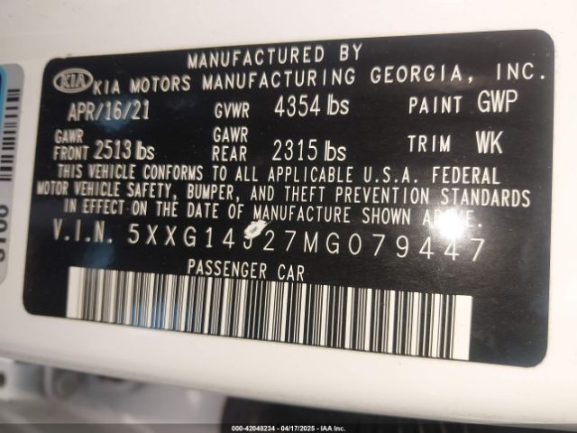 5XXG14J27MG079447 KIA K5 LXS