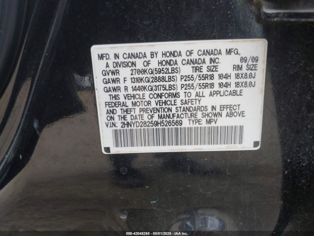 2009 ACURA MDX 2HNYD28259H526569 Photo 8