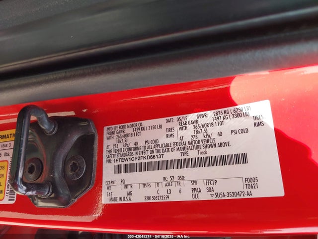 Ford F-150 Xlt 2015 1FTEW1CP2FKD66137 Image 9