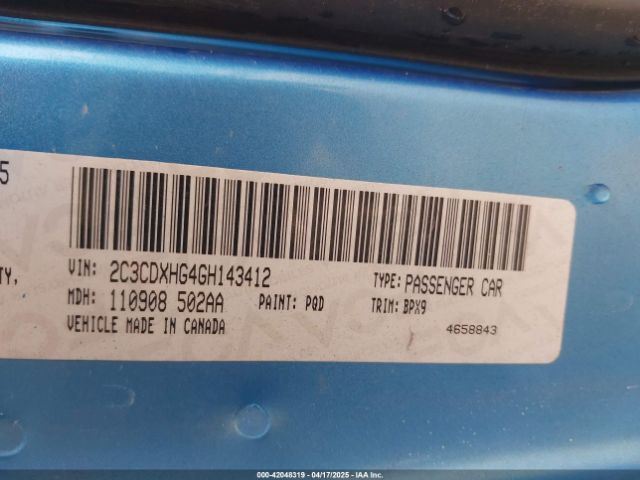 2C3CDXHG4GH143412 Dodge Charger Sxt