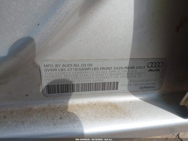 2009 AUDI A4 WAUJF78K69N060394 Photo 8