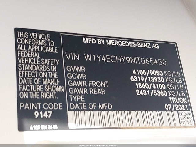 W1Y4ECHY9MT065430 Mercedes-Benz om642