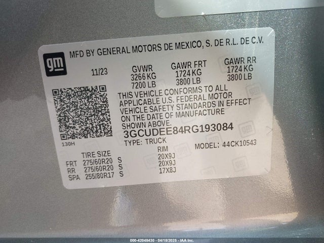 3GCUDEE84RG193084 Chevrolet Silverado 1500 4wd  Short Bed Rst