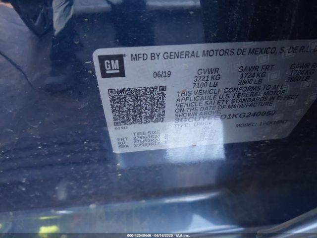 3GCUYEED1KG240059 Chevrolet Silverado 1500 Rst