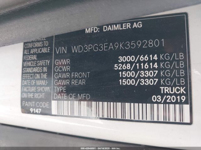 WD3PG3EA9K3592801 Mercedes-Benz Metris
