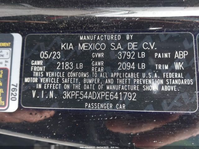 3KPF54ADXPE641792 KIA Forte Gt-line