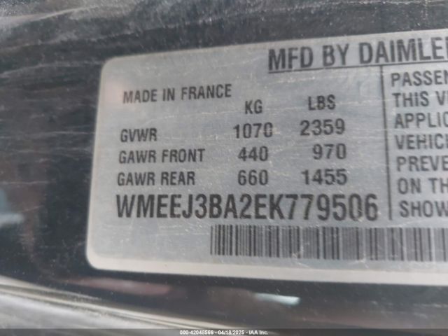 WMEEJ3BA2EK779506 Smart Fortwo Passion/pure