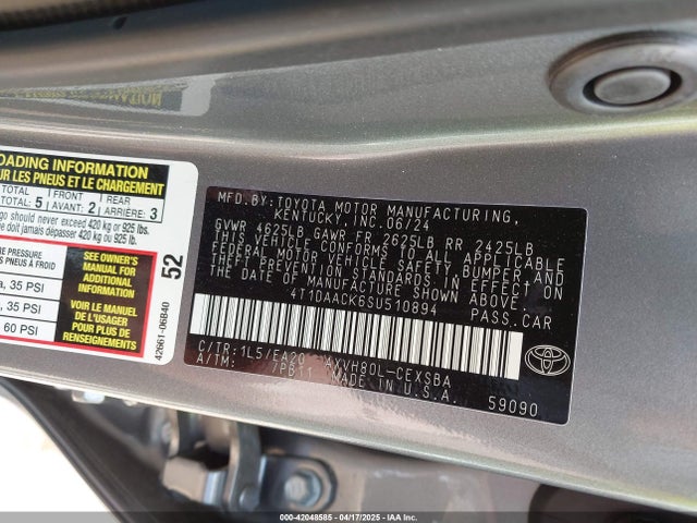 4T1DAACK6SU510894 Toyota CAMRY SE
