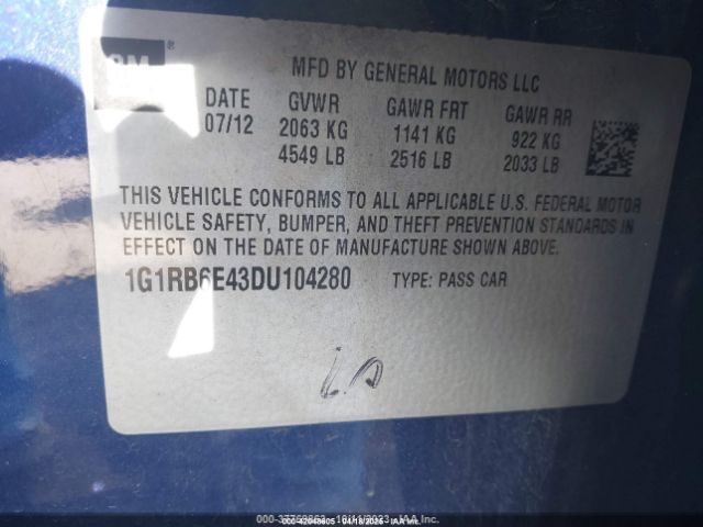 2013 CHEVROLET VOLT 1G1RB6E43DU104280 Photo 8