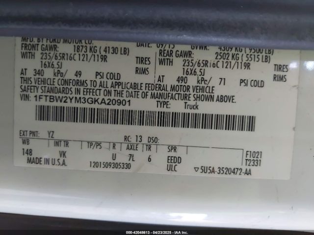 1FTBW2YM3GKA20901 Ford Transit-350