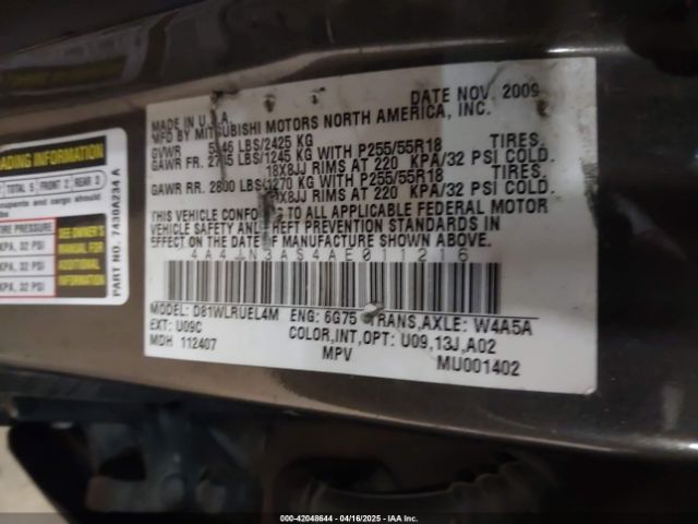 2010 MITSUBISHI ENDEAVOR 4A4JN3AS4AE011216 Photo 8