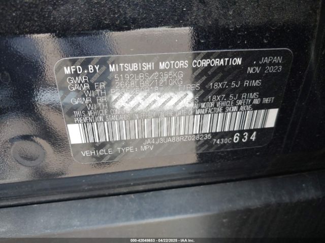 JA4J3UA88RZ028235 Mitsubishi Outlander Es 2.5 2wd
