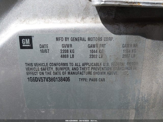 2008 CADILLAC CTS 1G6DV57V380138406 Photo 8