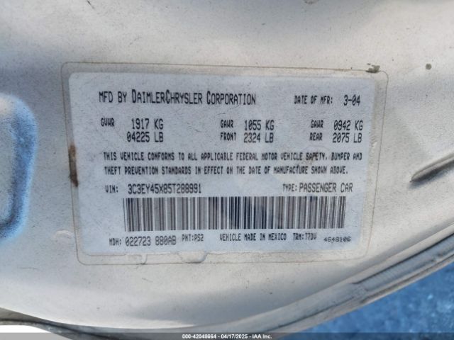 2005 CHRYSLER PT CRUISER 3C3EY45X85T288991 Photo 8