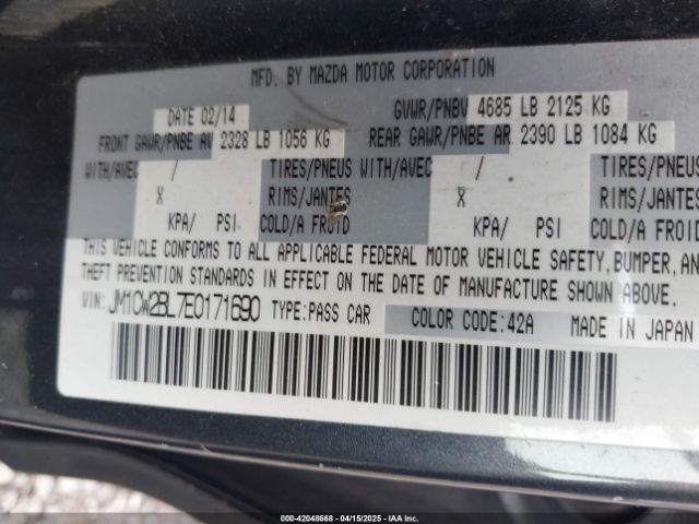 JM1CW2BL7E0171690 Mazda Mazda5 Sport