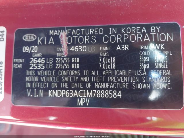 KNDP63AC1M7888584 KIA SPORTAGE S