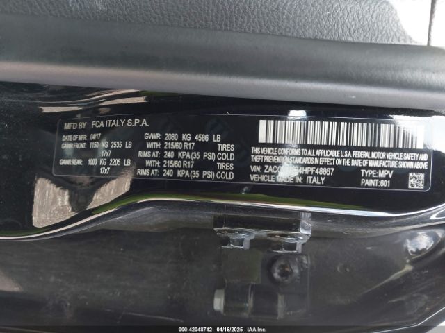 ZACCJBBB4HPF48867 Jeep Renegade Latitude 4x4