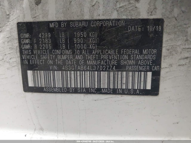 Subaru Impreza 5-door 2020 4S3GTAB64L3702774 Image 9