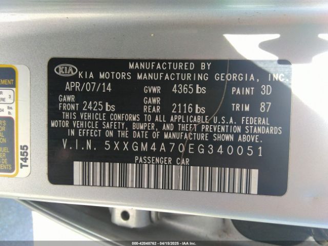 5XXGM4A70EG340051 KIA Optima Lx