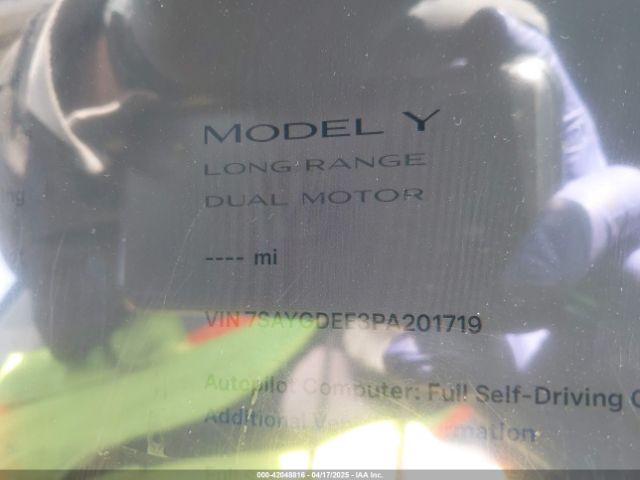 7SAYGDEE3PA201719 Tesla Model Y Awd/long Range Dual Motor All-wheel Drive