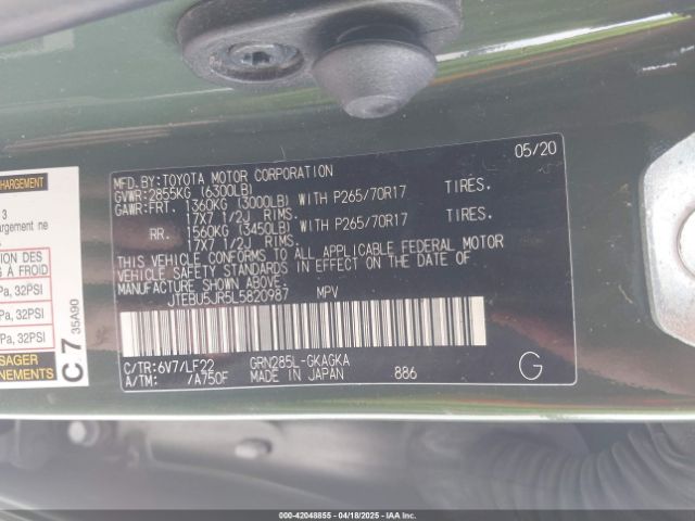 JTEBU5JR5L5820987 Toyota 4runner Trd Pro