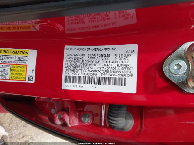 1HGCV1F31JA203045 Honda Accord Sport