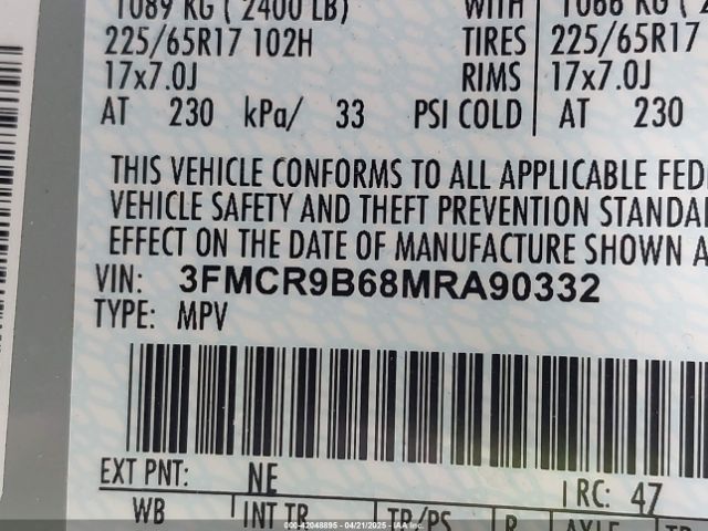 3FMCR9B68MRA90332 Ford Bronco Sport Big Bend