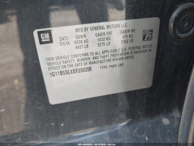 1G11B5SLXEF208208 Chevrolet Malibu 1ls