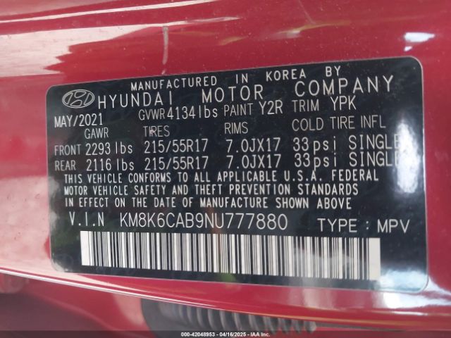 2022 HYUNDAI KONA KM8K6CAB9NU777880 Photo 8