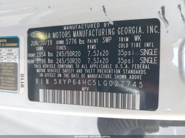 5XYP64HC5LG027745 KIA Telluride S