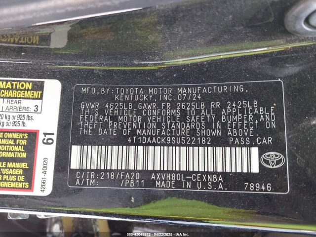 Toyota CAMRY LE 2025 4T1DAACK9SU522182 Image 9