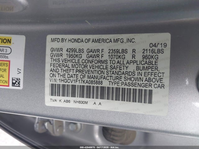 1HGCV1F17KA085888 Honda ACCORD LX