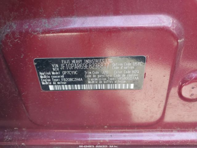 JF1GPAR69E8236877 Subaru Impreza 2.0i Sport Limited