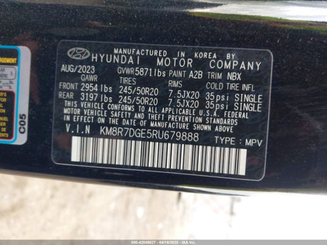 KM8R7DGE5RU679888 Hyundai Palisade Calligraphy