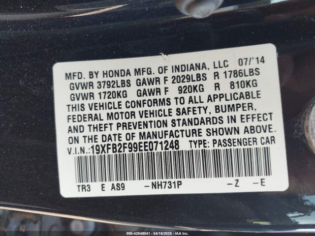Honda Civic Ex-l 2014 19XFB2F99EE071248 Image 9