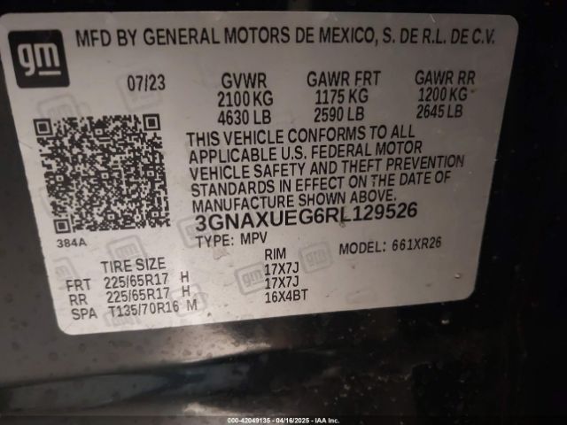 3GNAXUEG6RL129526 Chevrolet Equinox Awd Lt