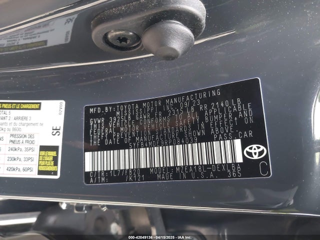 Toyota COROLLA LE 2024 5YFB4MDE9RP084039 Image 9