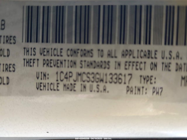 1C4PJMCS3GW133617 Jeep Cherokee Latitude