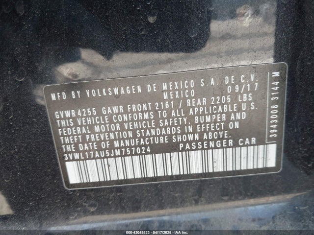 3VWL17AU5JM757024 Volkswagen Golf Sportwagen Tsi Sel
