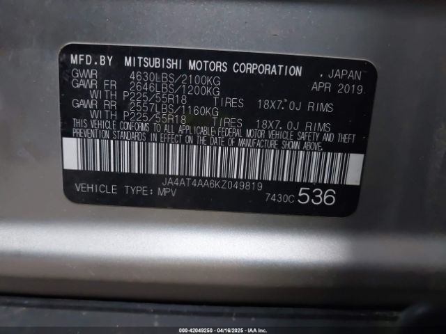 2019 MITSUBISHI ECLIPSE CROSS JA4AT4AA6KZ049819 Photo 8
