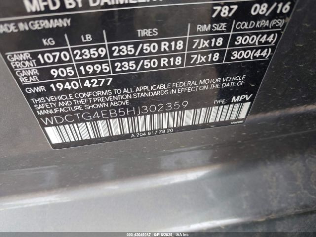 2017 MERCEDES-BENZ GLA 250 WDCTG4EB5HJ302359 Photo 8