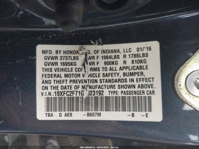 19XFC2F71GE023192 Honda CIVIC EX