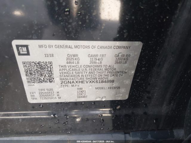 2019 CHEVROLET EQUINOX 2GNAXHEVXK6184898 Photo 8
